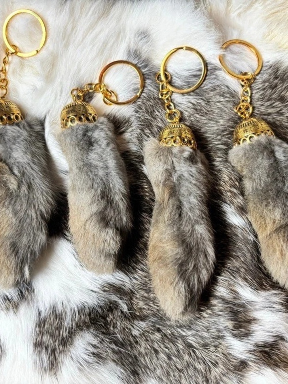 Real Rabbits Foot Keychain - Taxidermy